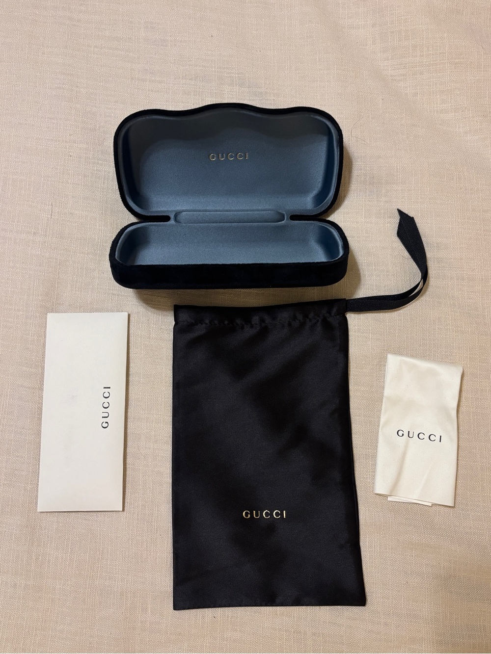 Gucci Black Velvet Sunglasses Case